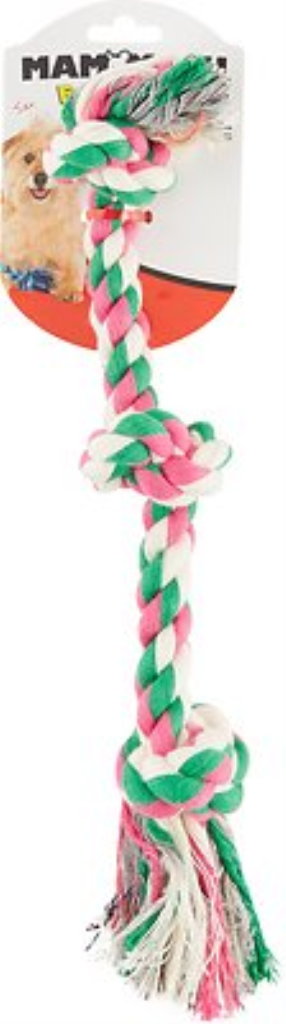 Mammoth Flossy Chews 3 Knot Rope Dog Toy, Color Varies, Small
