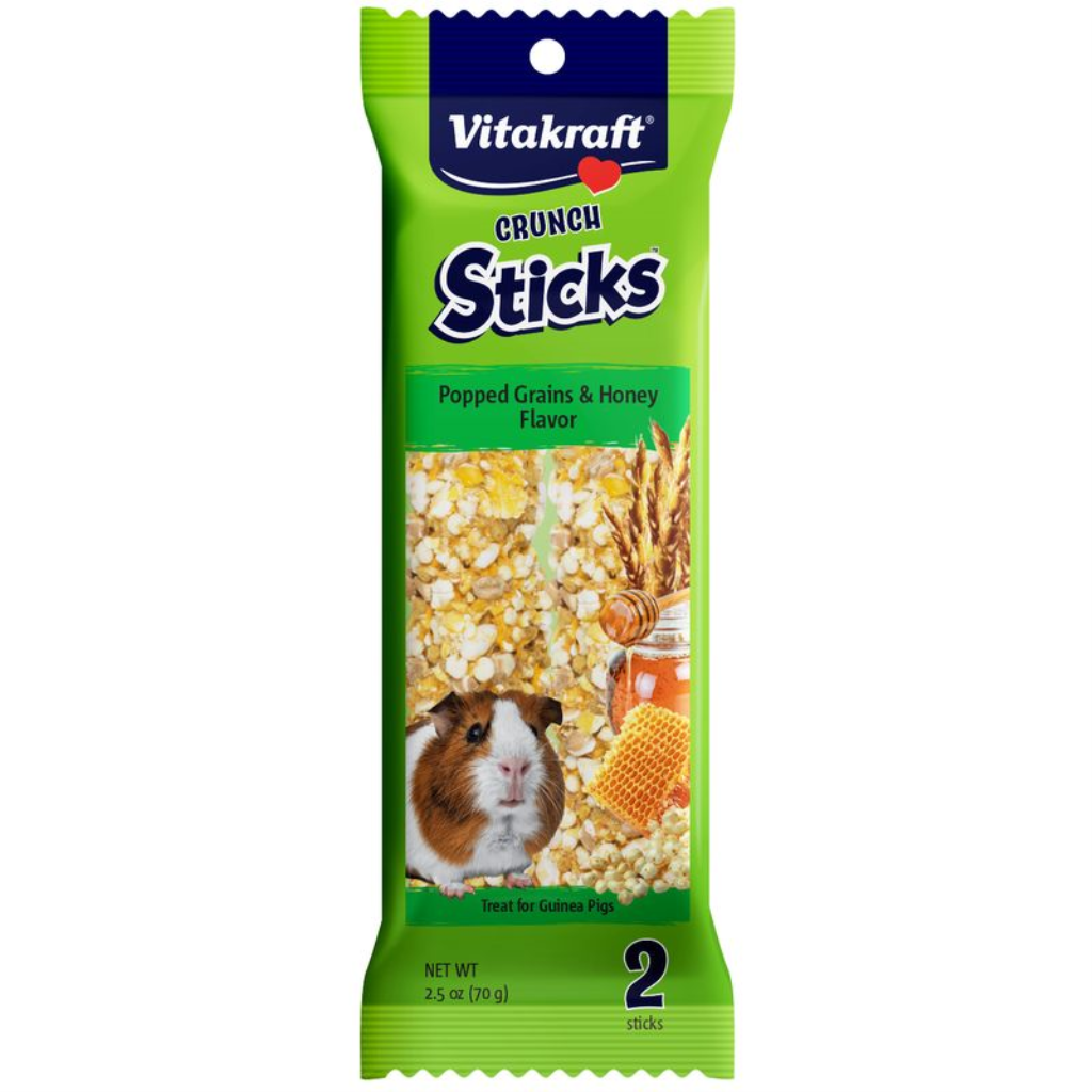 Vitakraft Crunch Sticks Guinea Pig Treats, Popped Grains & Honey, 2.5-oz