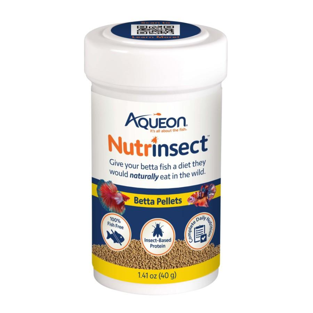 Aqueon Nutrinsect Fish-Free Betta Pellets Fish Food, 1.41-oz