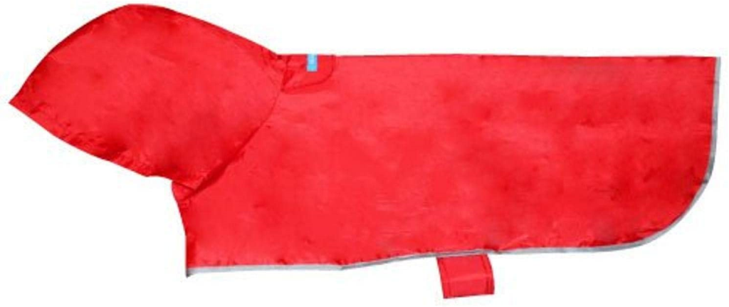 RC Pets Packable Rain Dog Poncho, Crimson, Medium