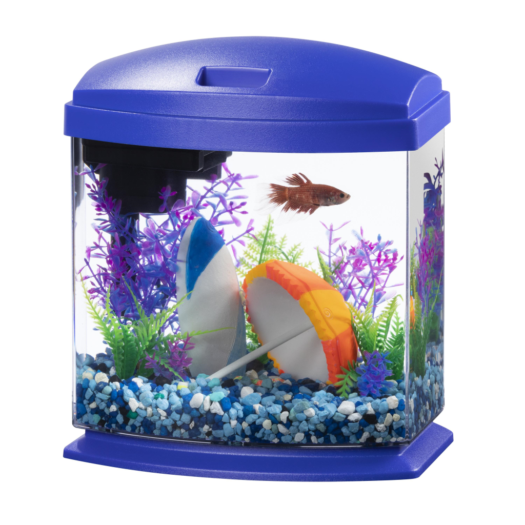 Aqueon MiniBow Kits with SmartClean Aquarium, Blue, 1-gal