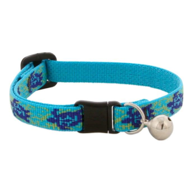 Lupine Pet Original Designs Safety Collar with Bell for Cats, Turtle Reef, 1/2-in x 8-12-in