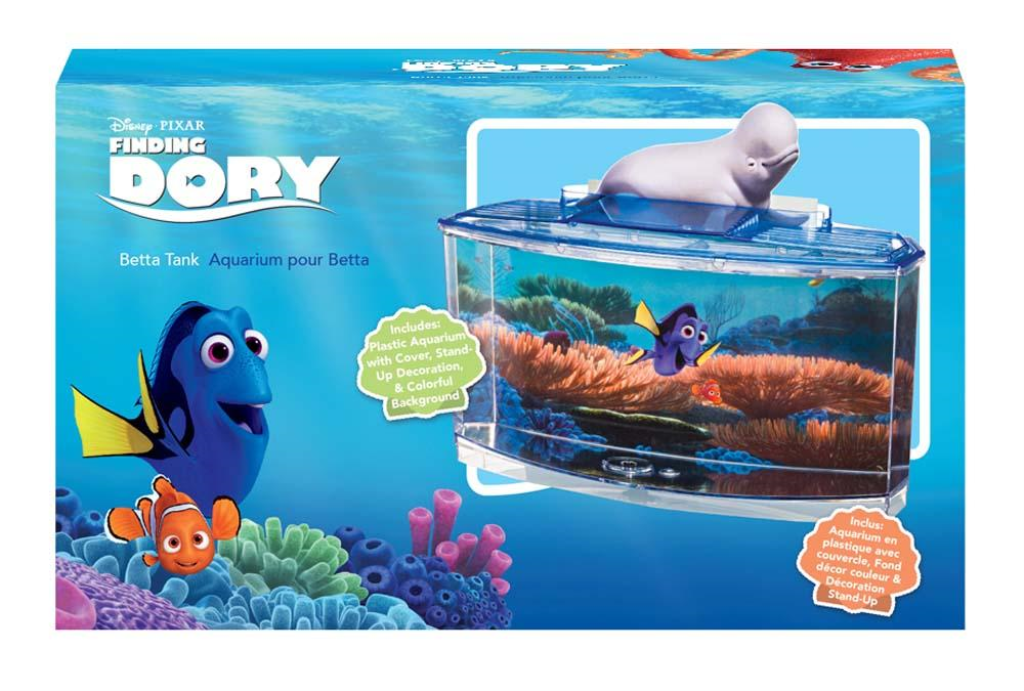 Penn-Plax Disney Finding Dory Betta Tank, Multi-Color, 0.7-gal