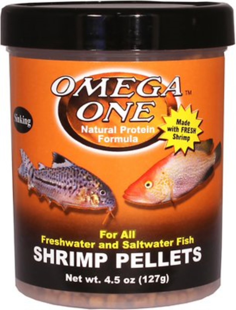 Omega One Sinking Shrimp Pellets Freshwater & Saltwater Fish Food, 4.5-oz jar