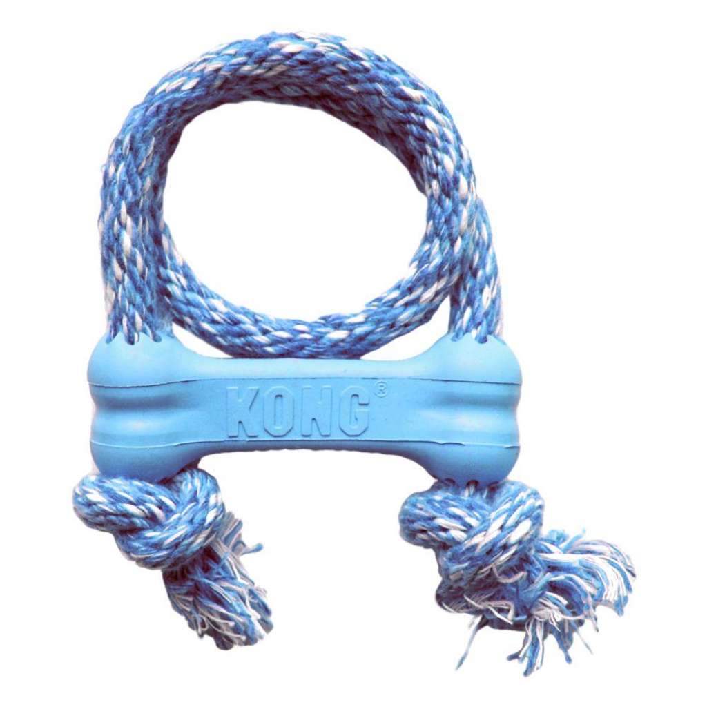 KONG Puppy Goodie Bone with Rope Dog Toy, Color Varies, X-Small