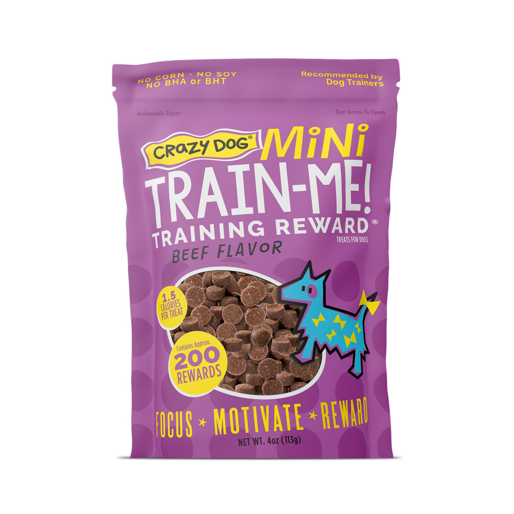 Crazy Dog Train-Me! Minis Beef Flavor Dog Treats, 4-oz