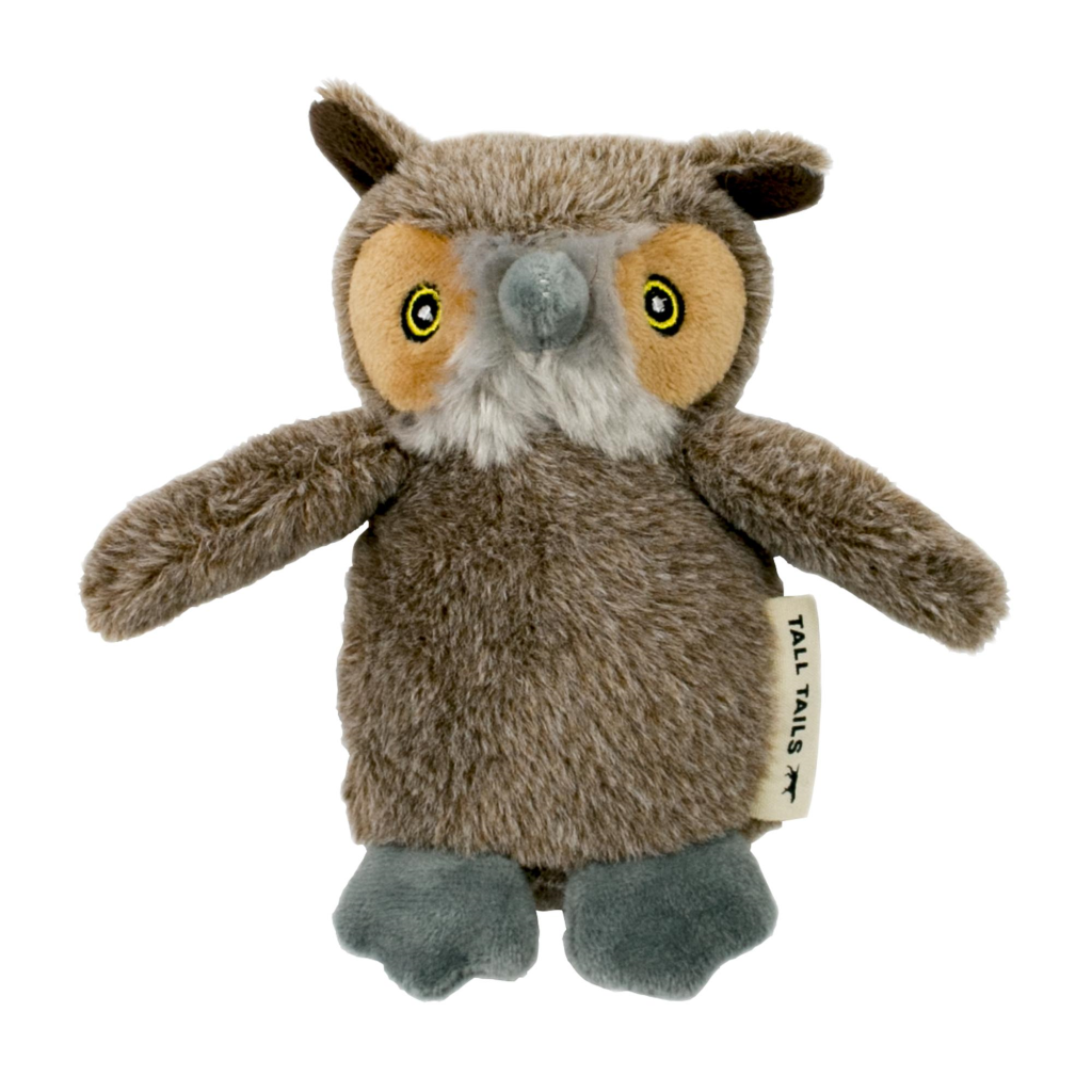 Tall Tails Owl with Squeaker Dog Toy, 5-in