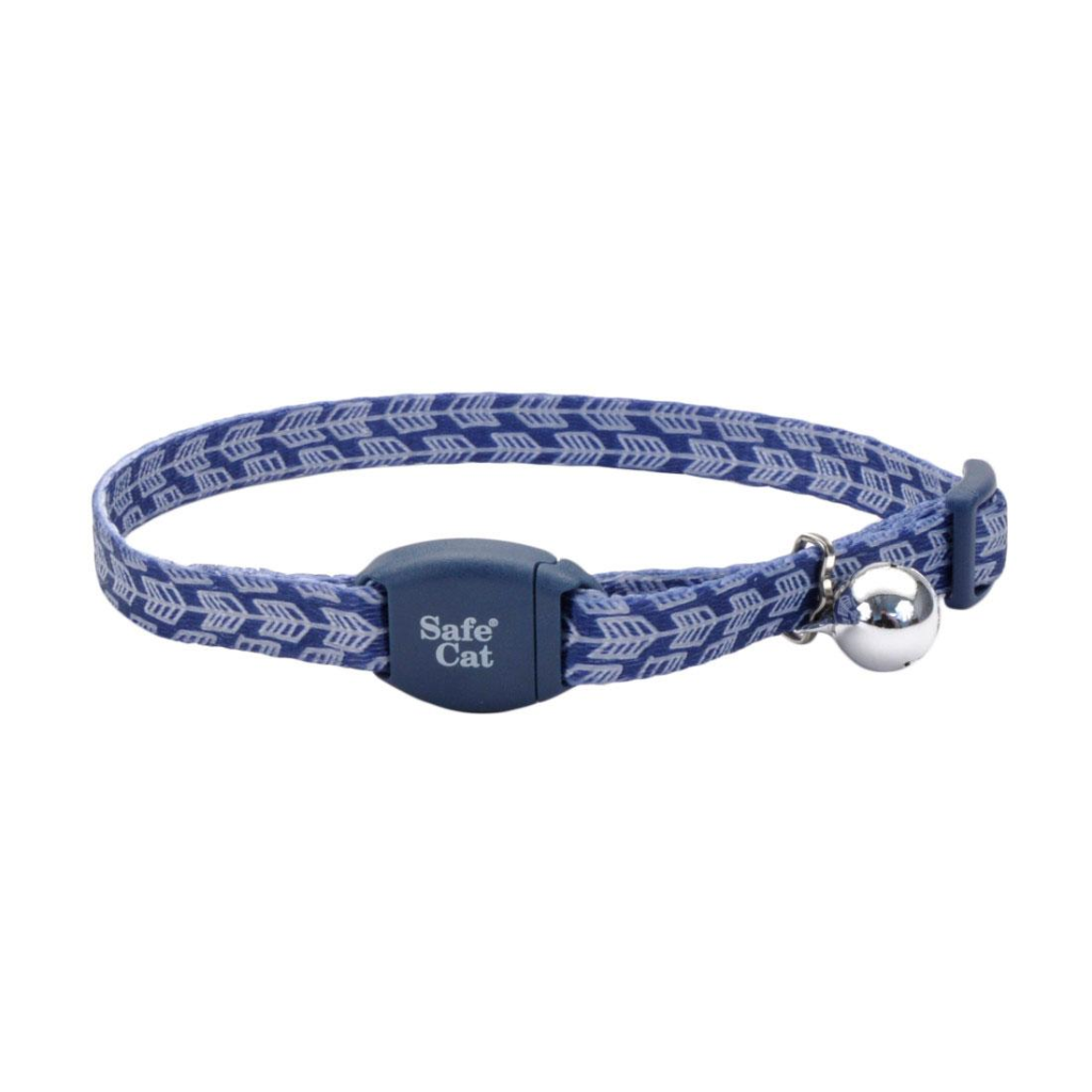 Safe Cat Adjustable Breakaway Collar with Magnetic Buckle for Cats, Grey Silver Arrows, 3/8-in x 8-12-in
