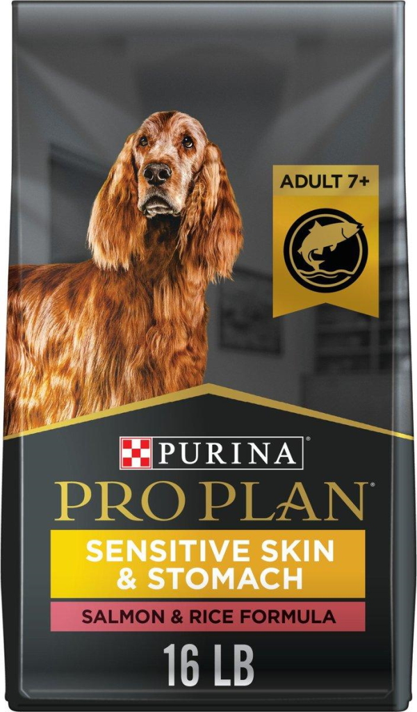 Purina Pro Plan Sensitive Skin & Stomach 7+ Salmon & Rice Dry Dog Food, 16-lb