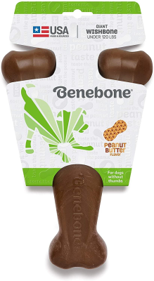 Benebone Peanut Butter Flavored Wishbone Dog Chew Toy, Giant