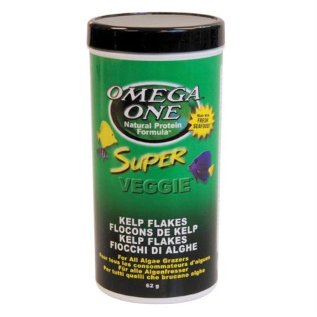 Omega One Super Veggie Kelp Flakes Fish Food, 2.2-oz jar