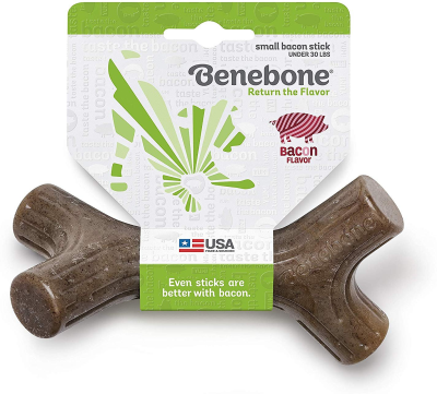 Benebone Bacon Stick Dog Chew Toy, Small