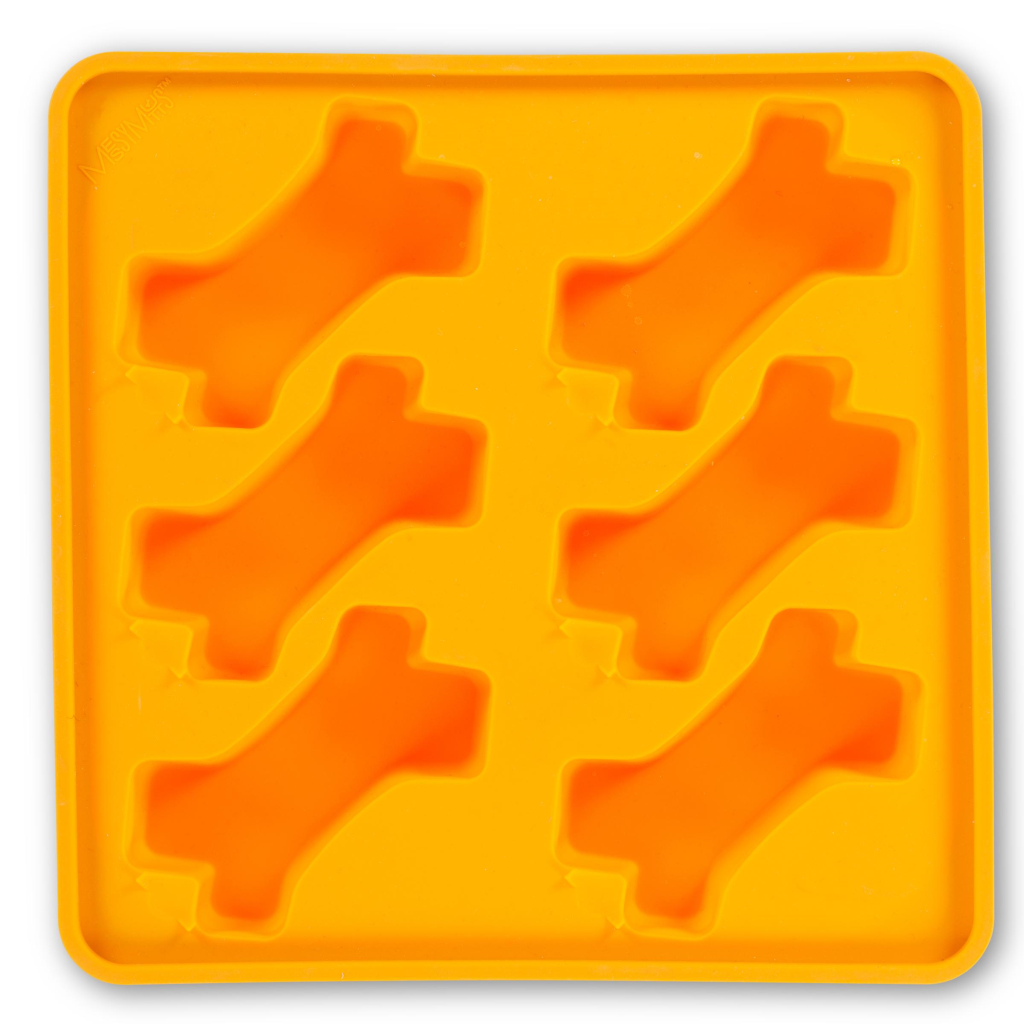 Messy Mutts Framed Silicone Dog Treat Popsicle Mold, Orange, 10-in x 10-in