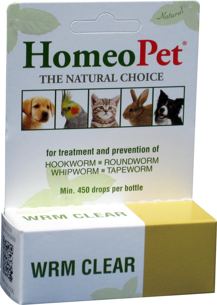 HomeoPet WRM Clear Dog, Cat, Bird & Small Animal Supplement, 450 drops
