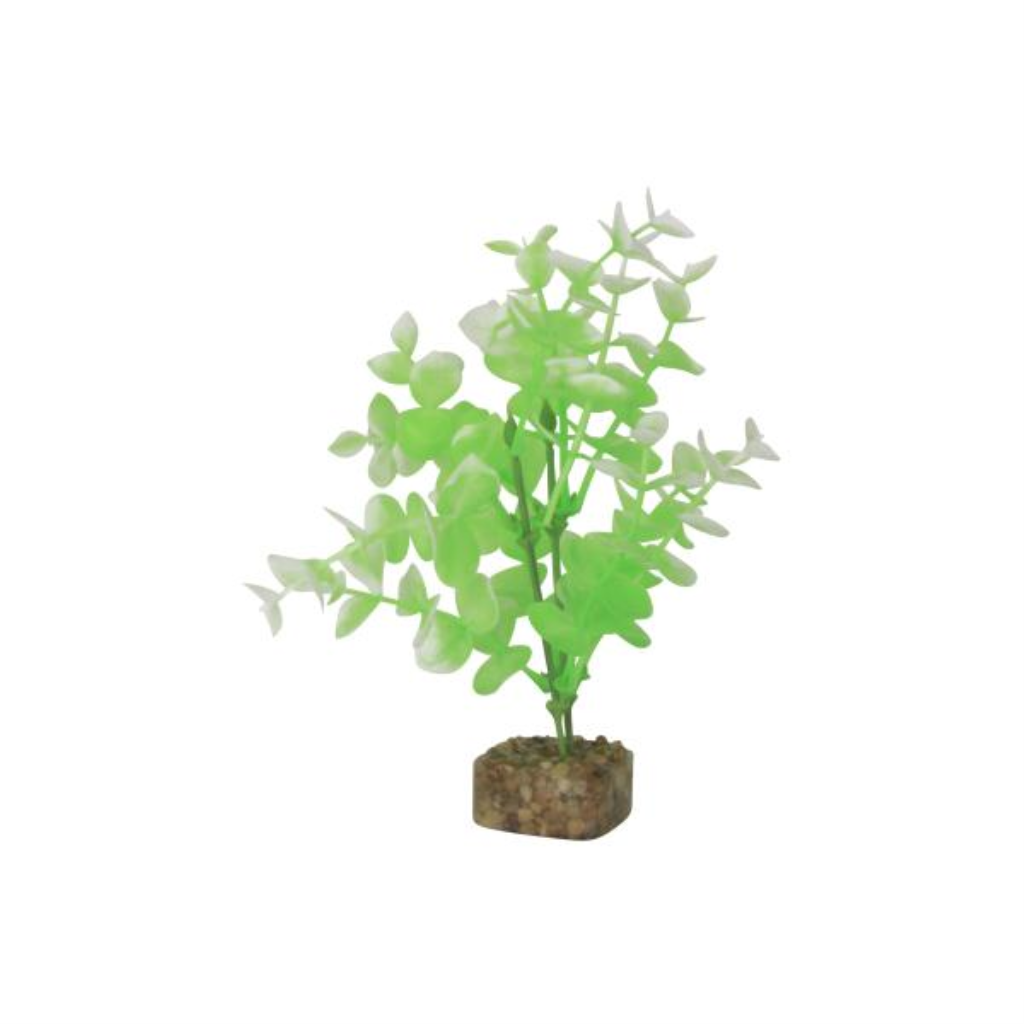 GloFish Aquarium Plant, Green/White, Medium