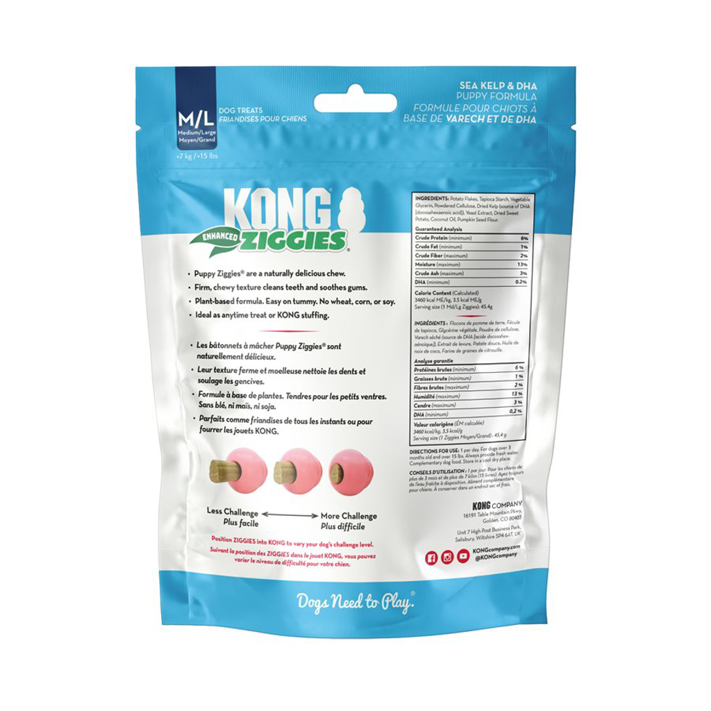 KONG ZIGGIES ENHANCED TRT PUP M/L 8Z