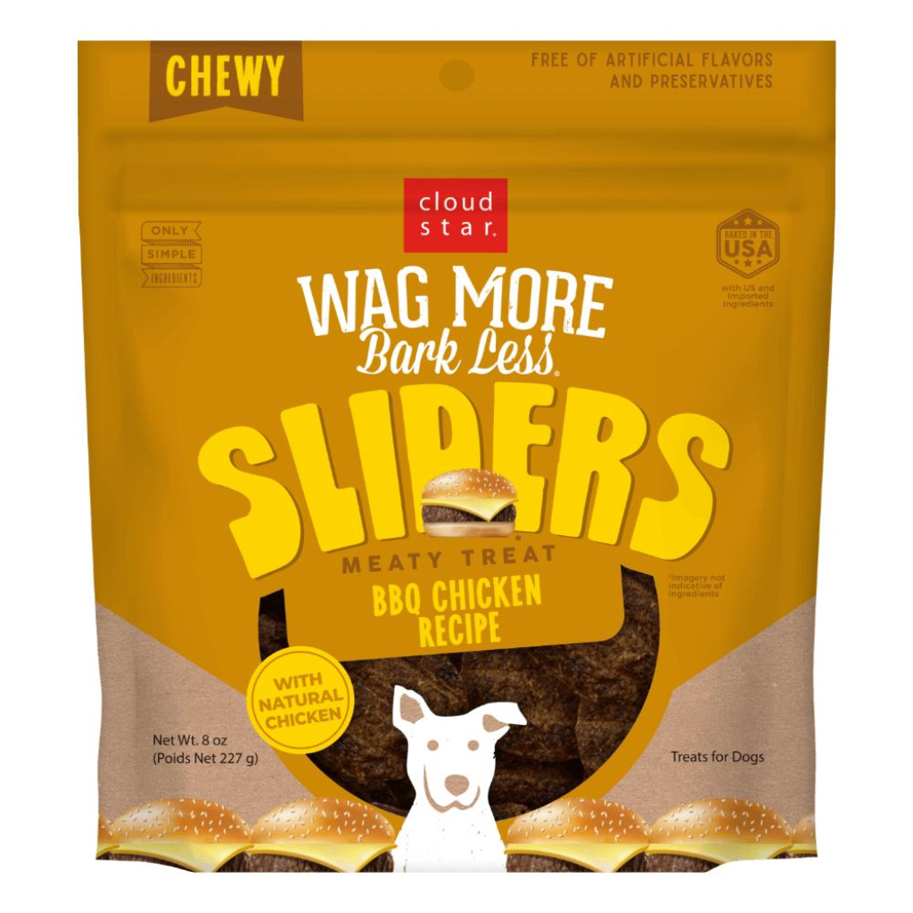 Cloud Star Wag More Bark Less Sliders BBQ Chicken Dog Treats, 8-oz