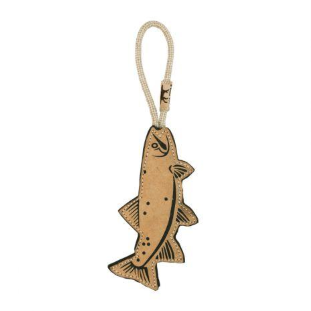 Tall Tails Natural Leather Trout Tug Dog Toy, 16-in
