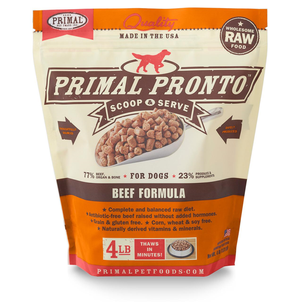 Primal Pronto Raw Frozen Beef Formula Dog Food, 4-lb