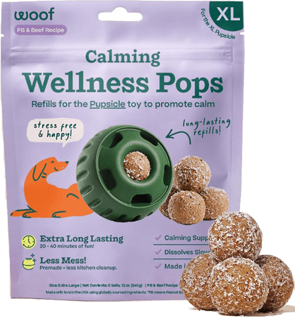 Woof Calming Wellness Pops Peanut Butter & Beef Dog Treats, X-Large, 12-oz