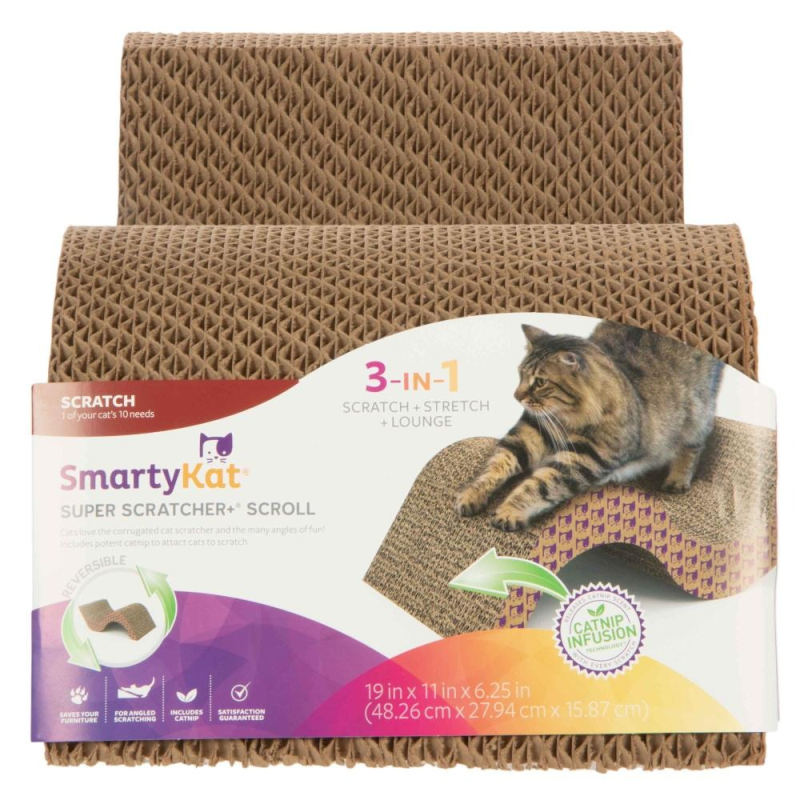 Petwise Smarty Kat Super Scratcher Catnip Infused Scroll Cat Scratcher ...