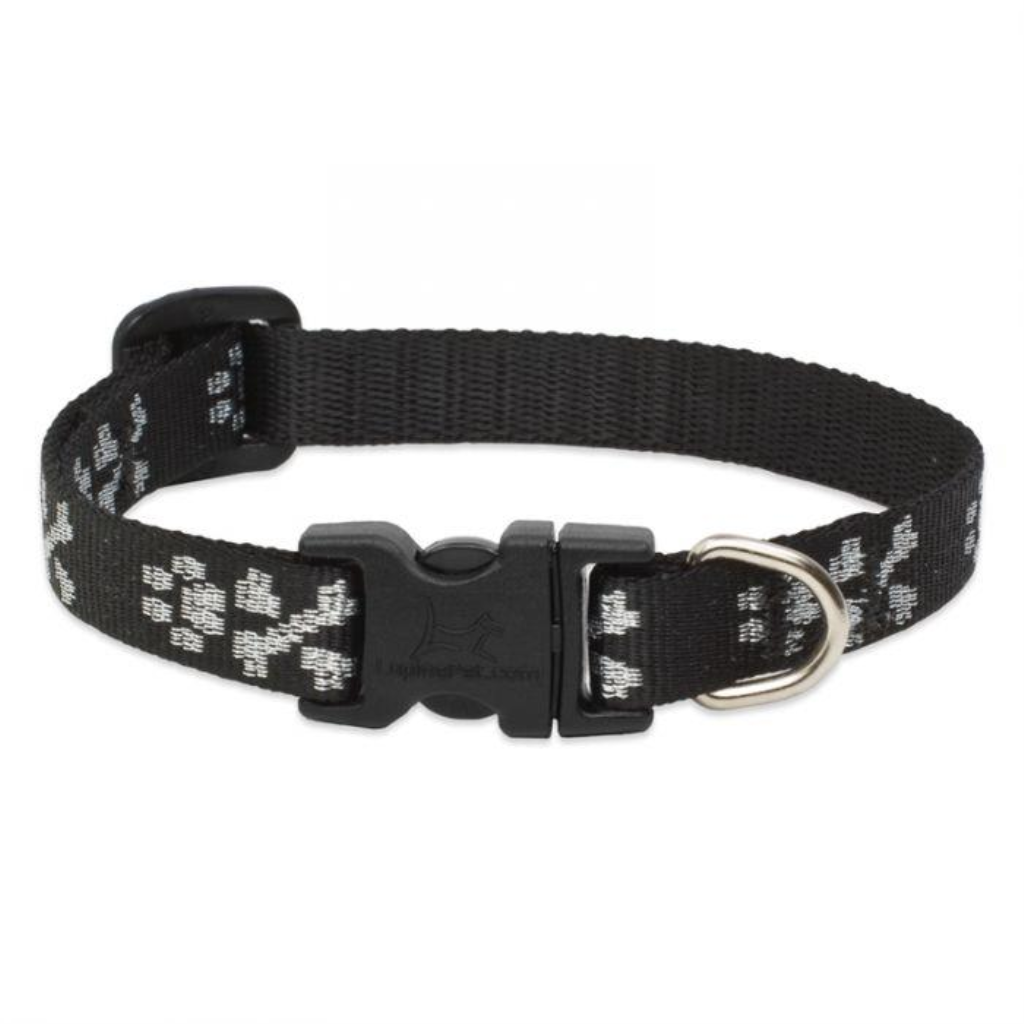 Lupine Pet Original Designs Adjustable Dog Collar, Bling Bonz, 1/2-in x 8-12-in