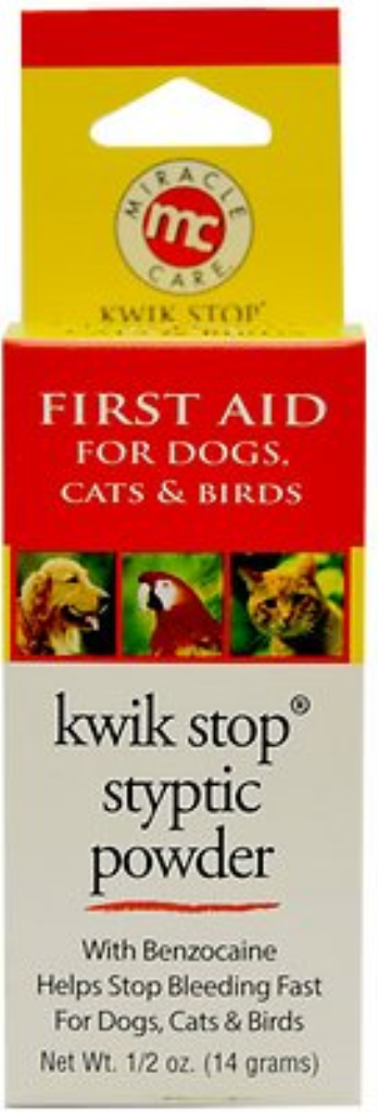 Miracle Care Kwik-Stop Styptic Powder for Dogs, Cats & Birds, 0.5-oz jar
