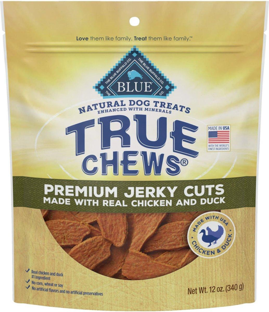 Blue Buffalo True Chews Premium Jerky Cuts Real Chicken & Duck Dog Treats, 12-oz