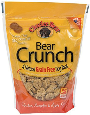 Charlee Bear Natural Bear Crunch Chicken, Pumpkin & Apple Grain-Free Dog Treats, 8-oz