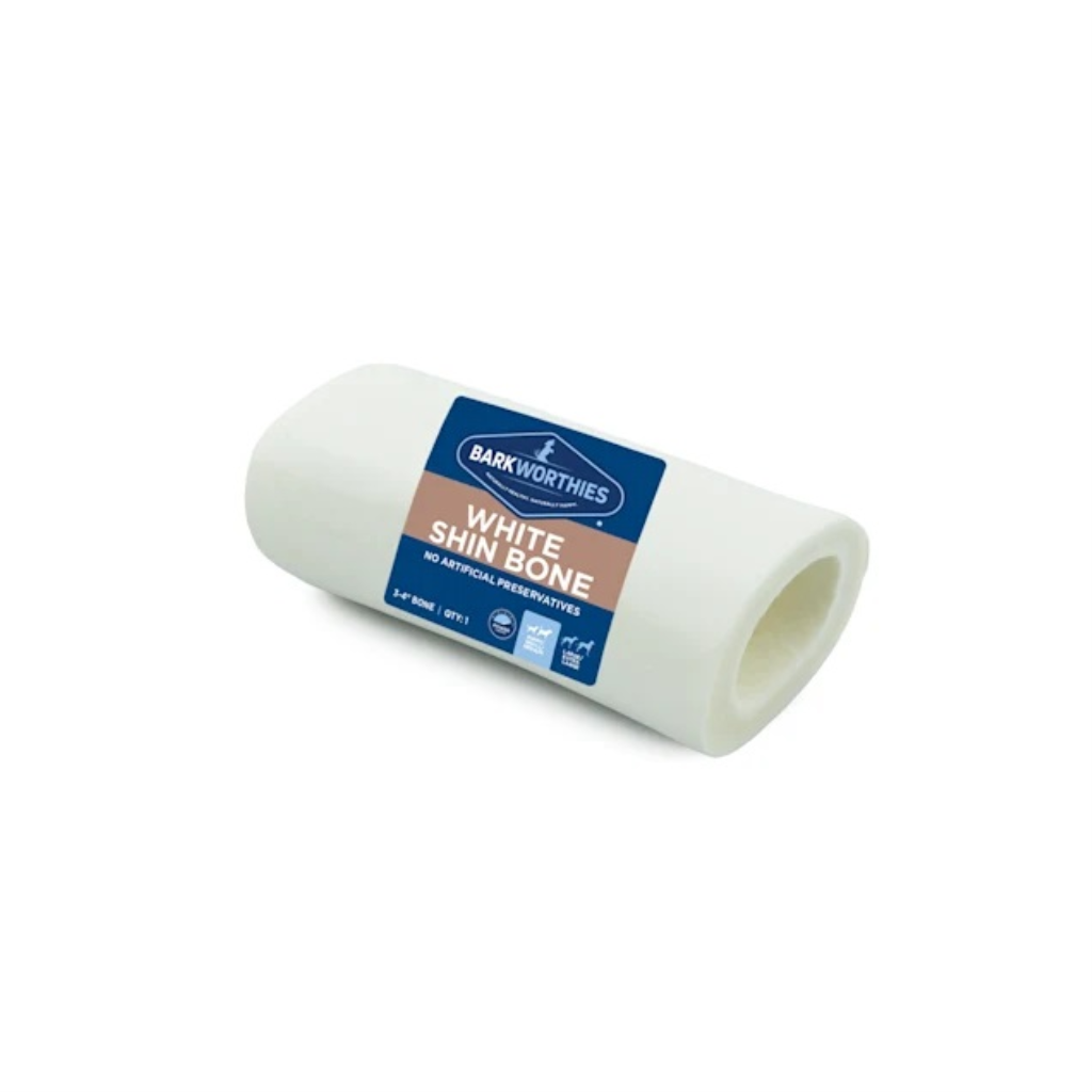 Barkworthies White Shin Bone Dog Treat, 3-4-in