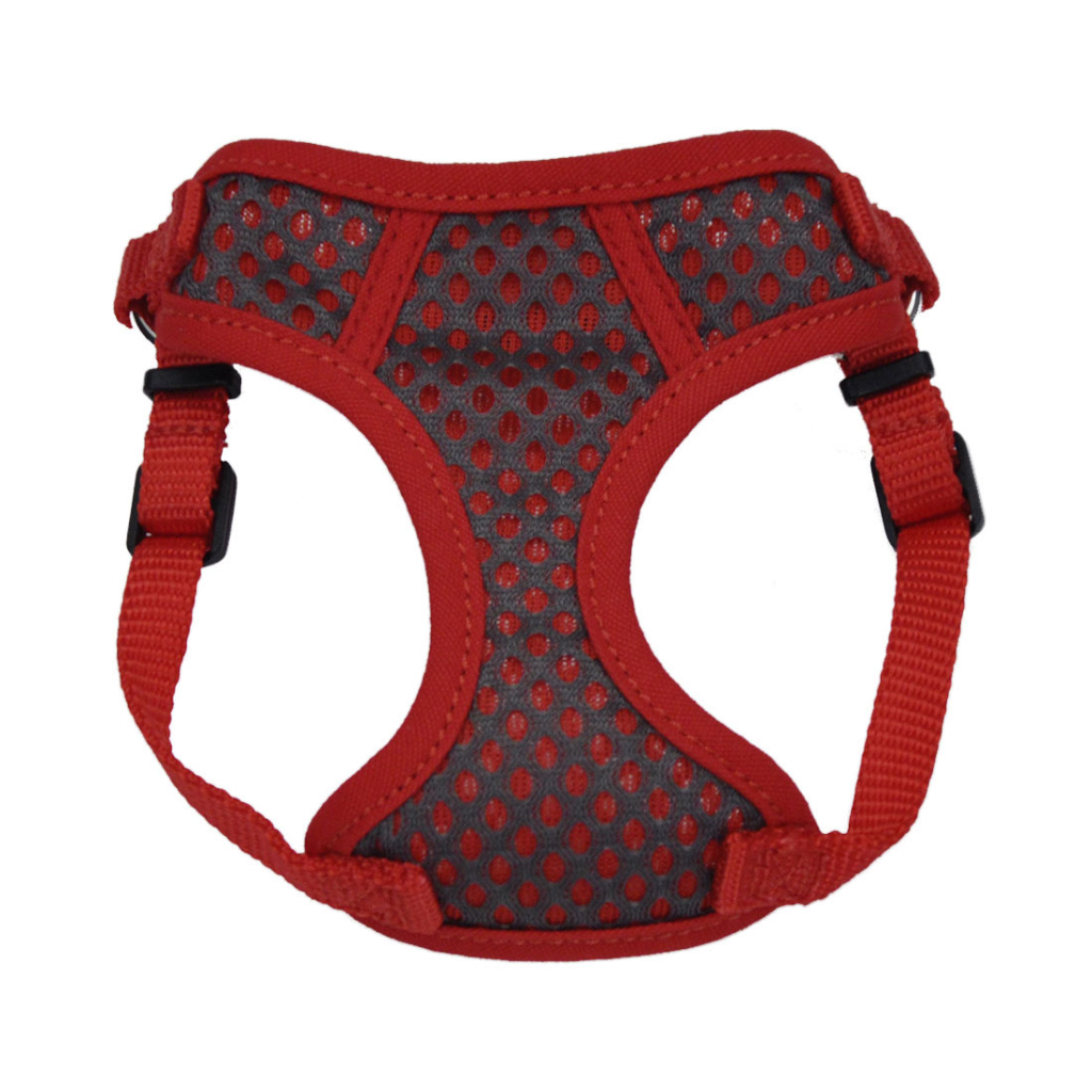 Coastal Comfort Soft Sport Wrap Adjustable Dog Harness, Grey & Red, 3/8-in x 11-in-13-in