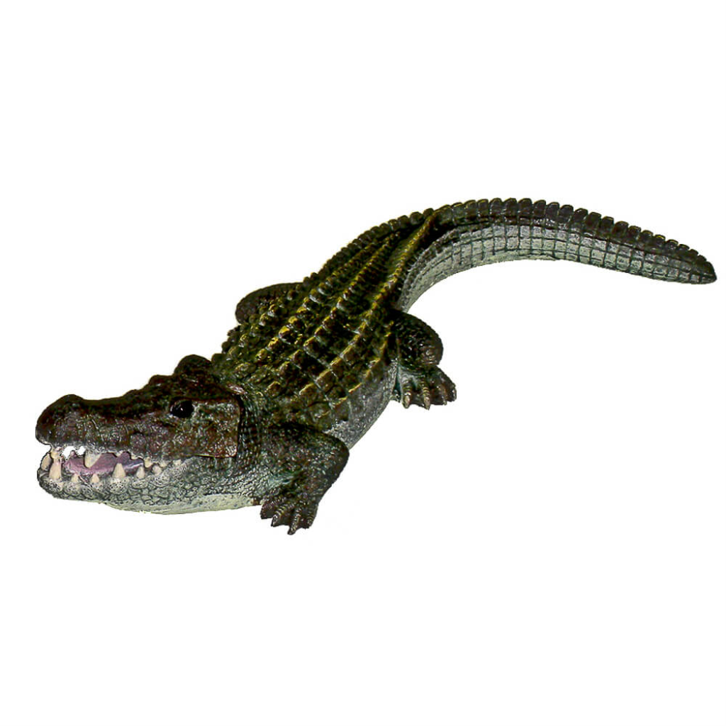 Blue Ribbon Exotic Environments Bubbling Alligator Aquarium Ornaments, 11-in