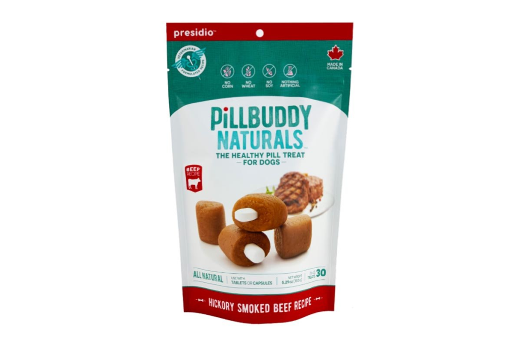 Presidio Pill Buddy Naturals Hickory Smoked Beef Pill Dog Treats, 5.29-oz