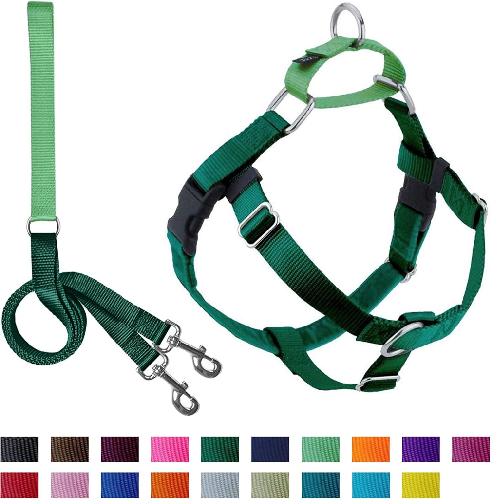 2 Hounds Design Freedom No Pull Dog Harness & Leash, Green, X-Large