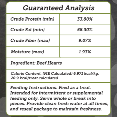 Pet Wants Freeze-Dried Beef Hearts 3oz