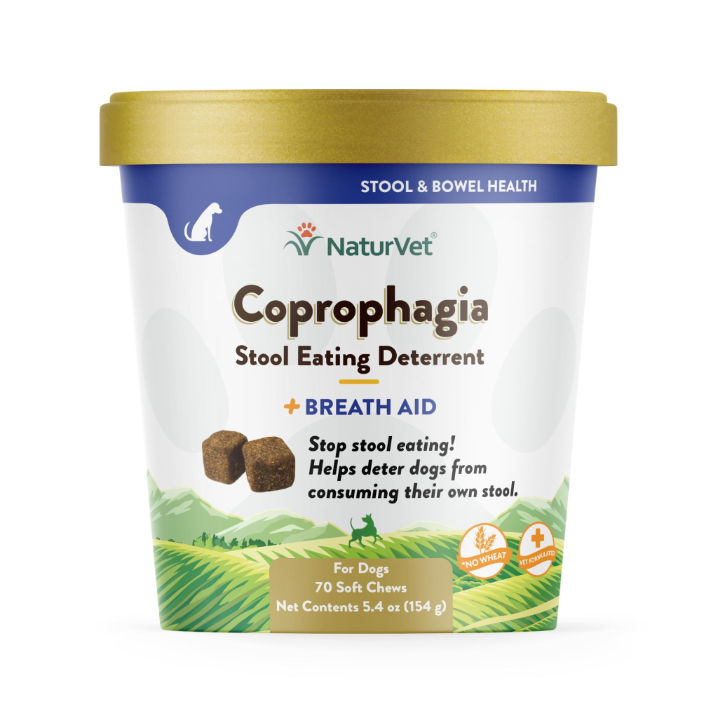 NaturVet Coprophagia Stool Eating Deterrent Plus Breath Aid Soft Chews Dog Supplement, 70-count