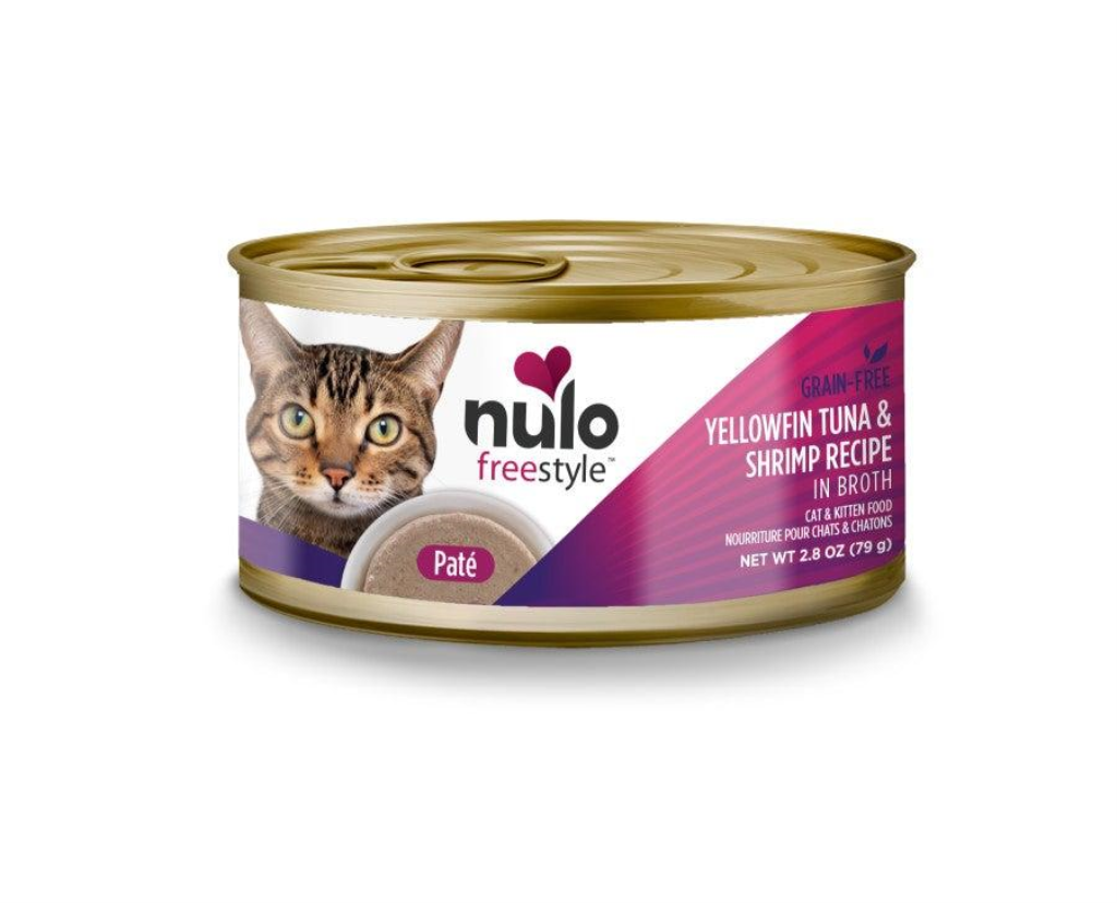 Nulo FreeStyle Yellowfin Tuna & Shrimp Pate Wet Cat Food, 2.8-oz