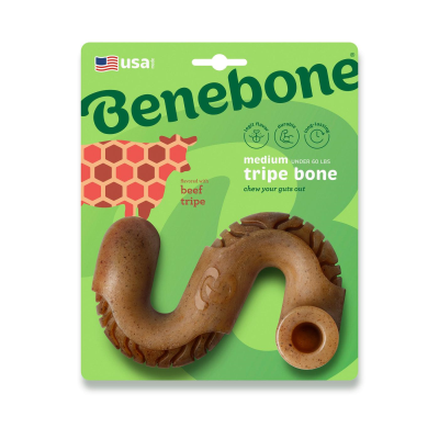 Benebone Tripe Bone Beef Tripe Flavor Dog Toy, Medium