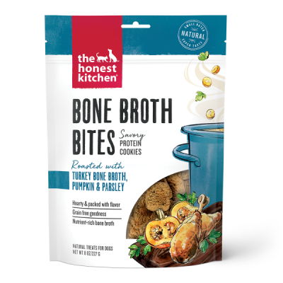 The Honest Kitchen Bone Broth Bites Turkey Dog Treats, 8-oz
