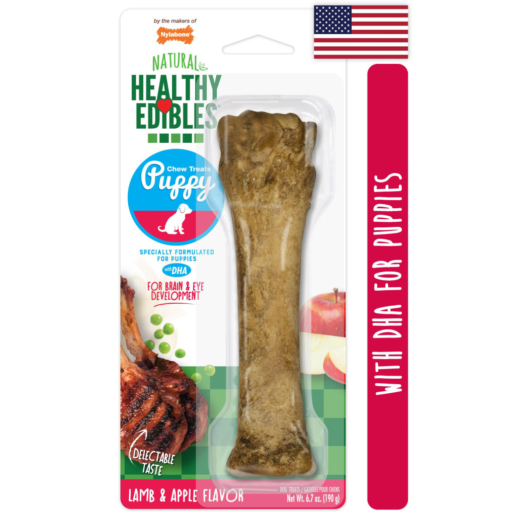 Nylabone Healthy Edibles Puppy Lamb & Apple Dog Treats, 1-count