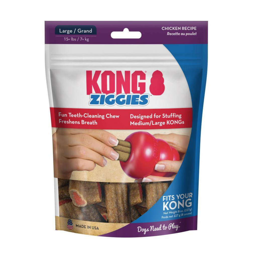 KONG ZIGGIES CKN LG 6OZ
