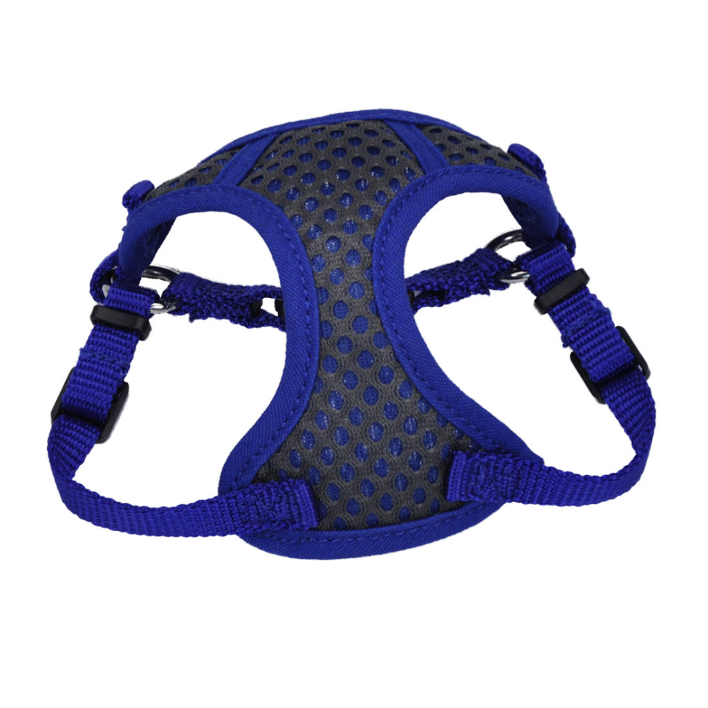 Coastal Comfort Soft Sport Wrap Adjustable Dog Harness, Grey & Blue, 3/8-in x 14-in-16-in