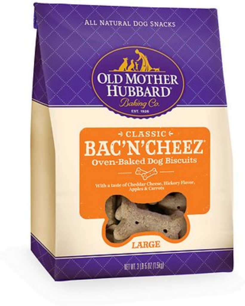Old Mother Hubbard Classic Bac'N'Cheez Biscuits Baked Dog Treats, Large, 3.3-lb