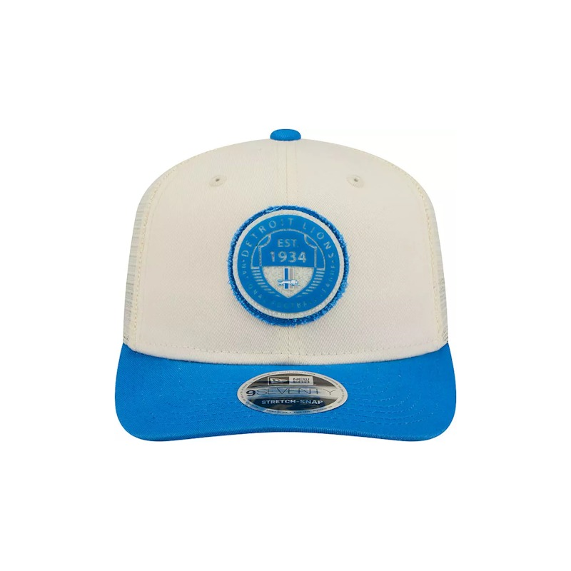 Detroit Lions White and Blue Historical Circle Patch 9Seventy Stretch Snap Trucker