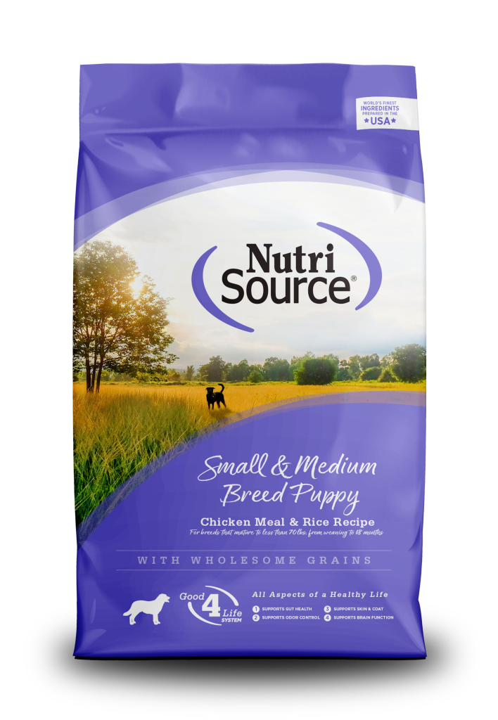 NutriSource Small & Medium Breed Puppy Chicken Meal & Rice Recipe with Wholesome Grains Dry Dog Food, 5-lb