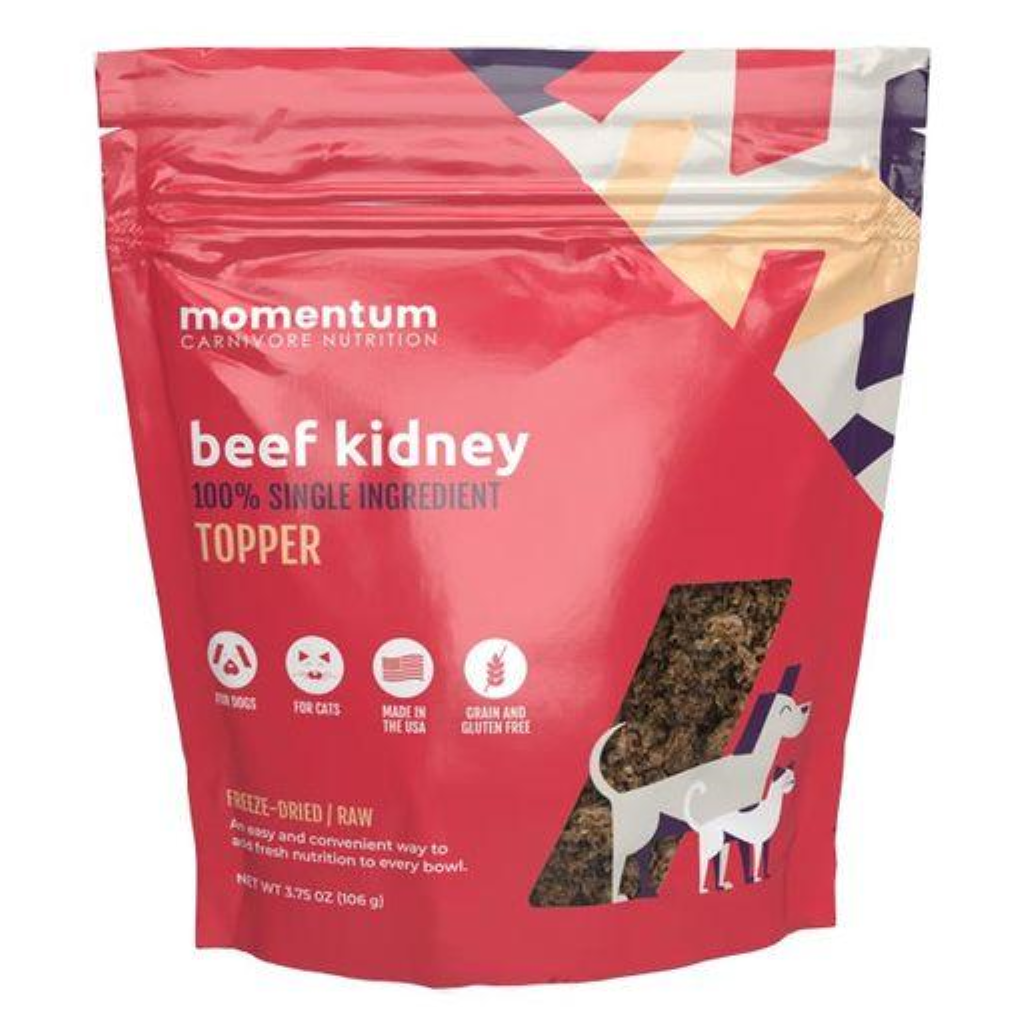 Momentum Carnivore Nutrition Beef Kidney Dog & Cat Food Topper, 3.75-oz