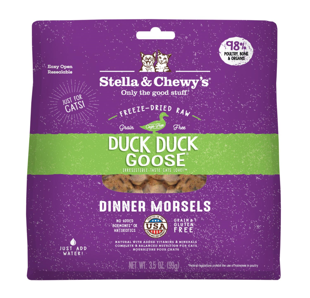 Stella & Chewy's Duck Duck Goose Dinner Morsels Grain-Free Freeze-Dried Cat Food, 3.5-oz
