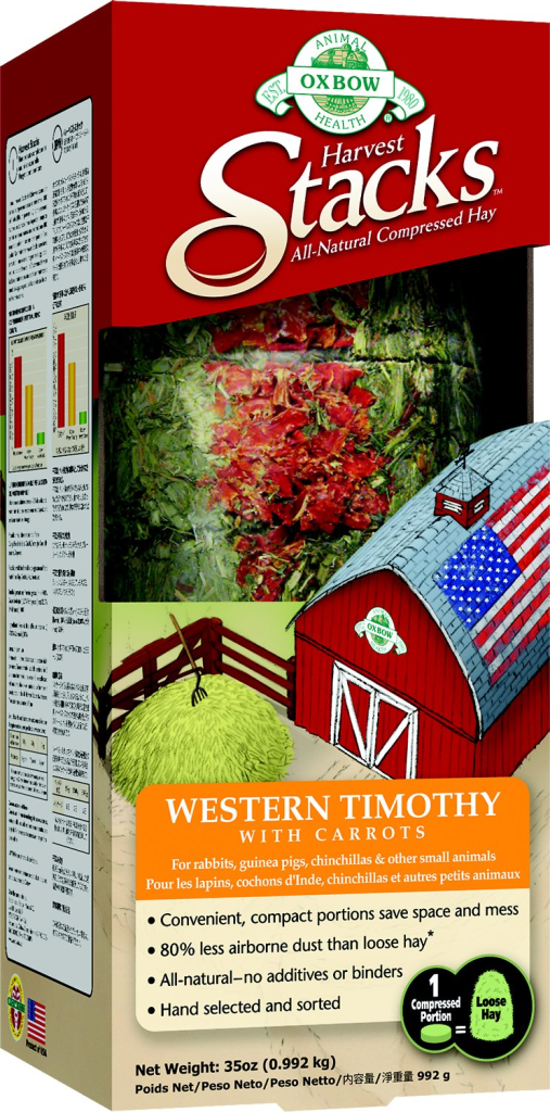 Oxbow Harvest Stacks Compressed Hay Western Timothy with Carrots Small Animal Food, 35-oz