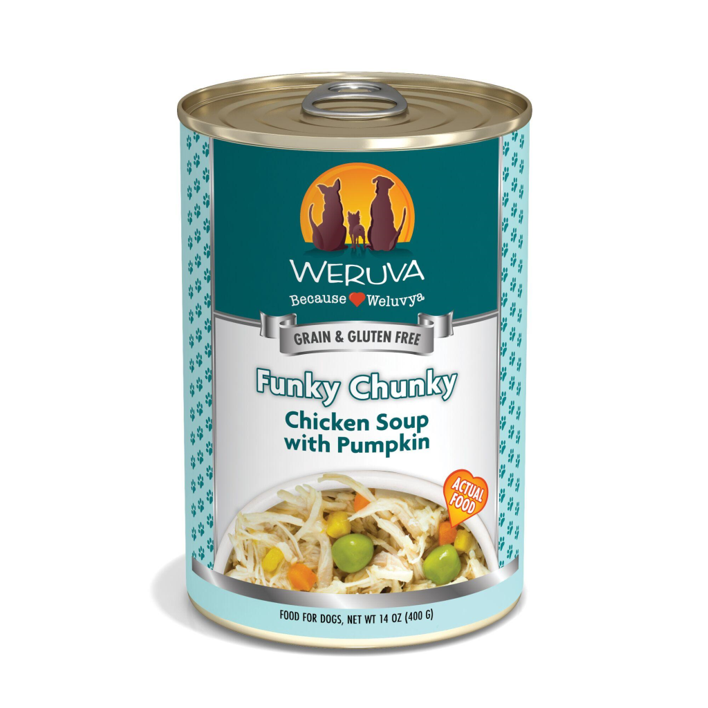 Weruva Classic Dog Funky Chunky Chicken Soup with Pumpkin Wet Dog Food Can, 14-oz