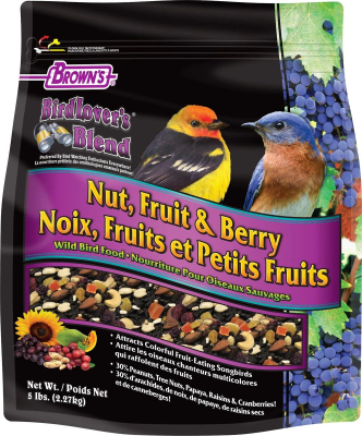 Brown's Bird Lover's Blend Nut, Fruit & Berry Wild Bird Food, 5-lb